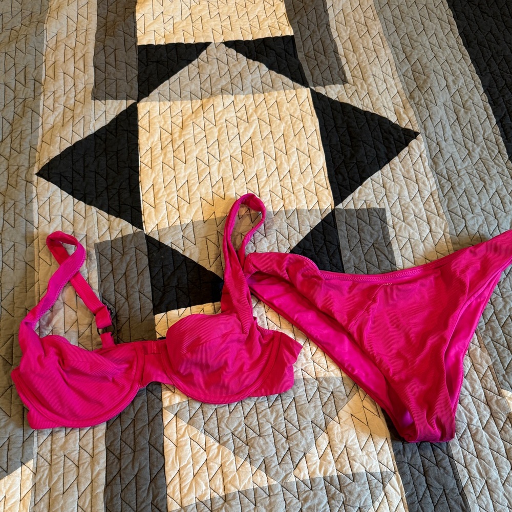 Vetchy LAGUNA BIKINI MAGENTA RIB SET - medium